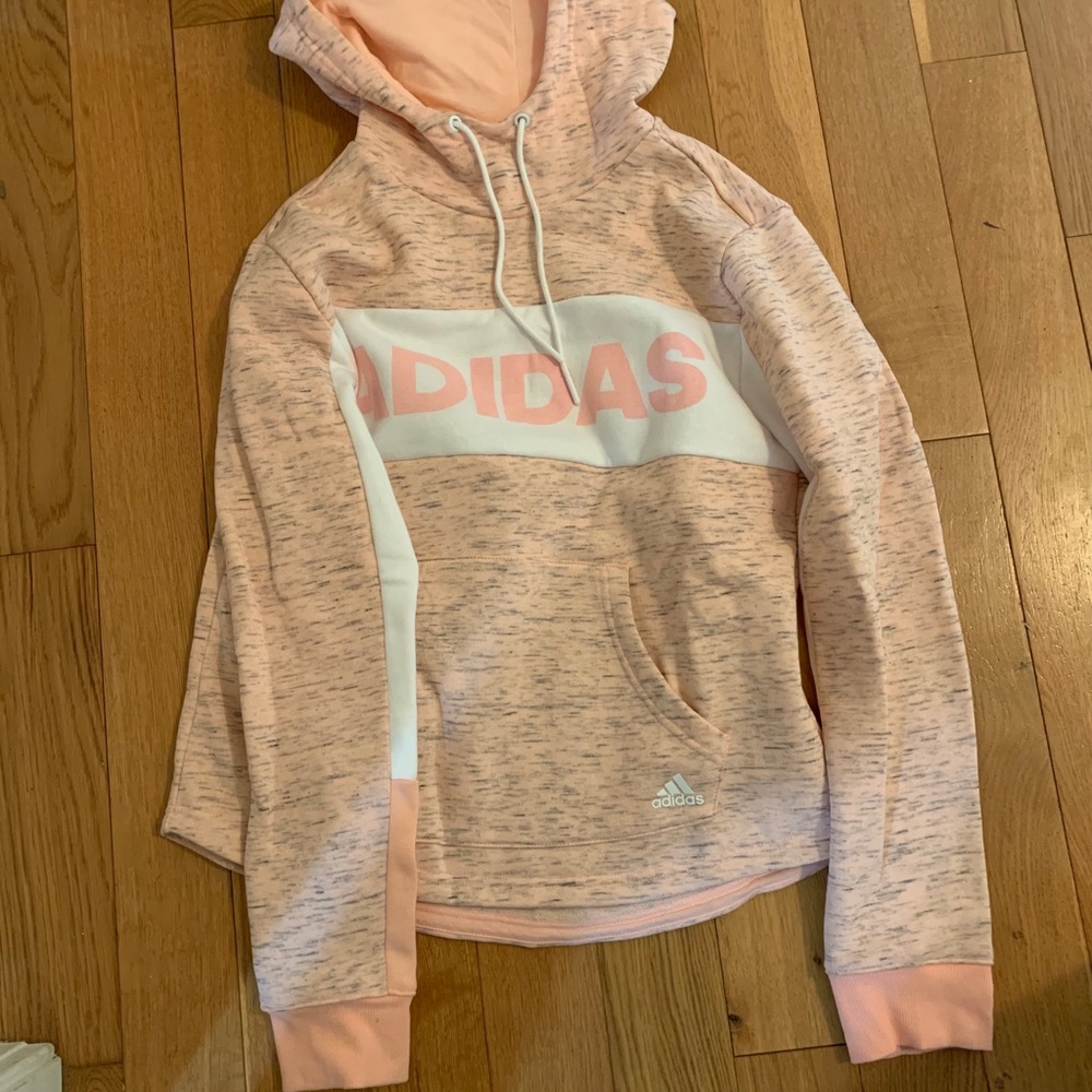 Pink / coral adidas hoodie logo